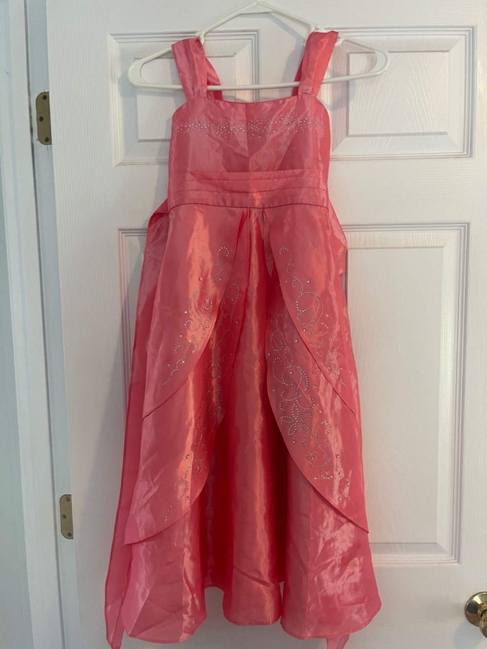 BONA Kids Girls' Pink Sparkle rhinestone bedazzled Party Dress tie back and zip